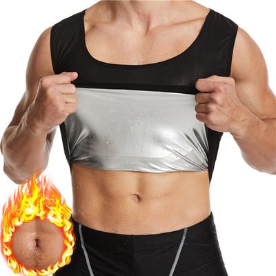Men's Silver Coated Corset Belly Shaping Waist Sauna Girdle Undershirt Sports Sweat Sweat Sweat Shapewear