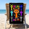 proof beach towel with a Sprunki7 pattern - soft,absorbent,quick-drying,machine washable - perfect for swimming,camping,bathing