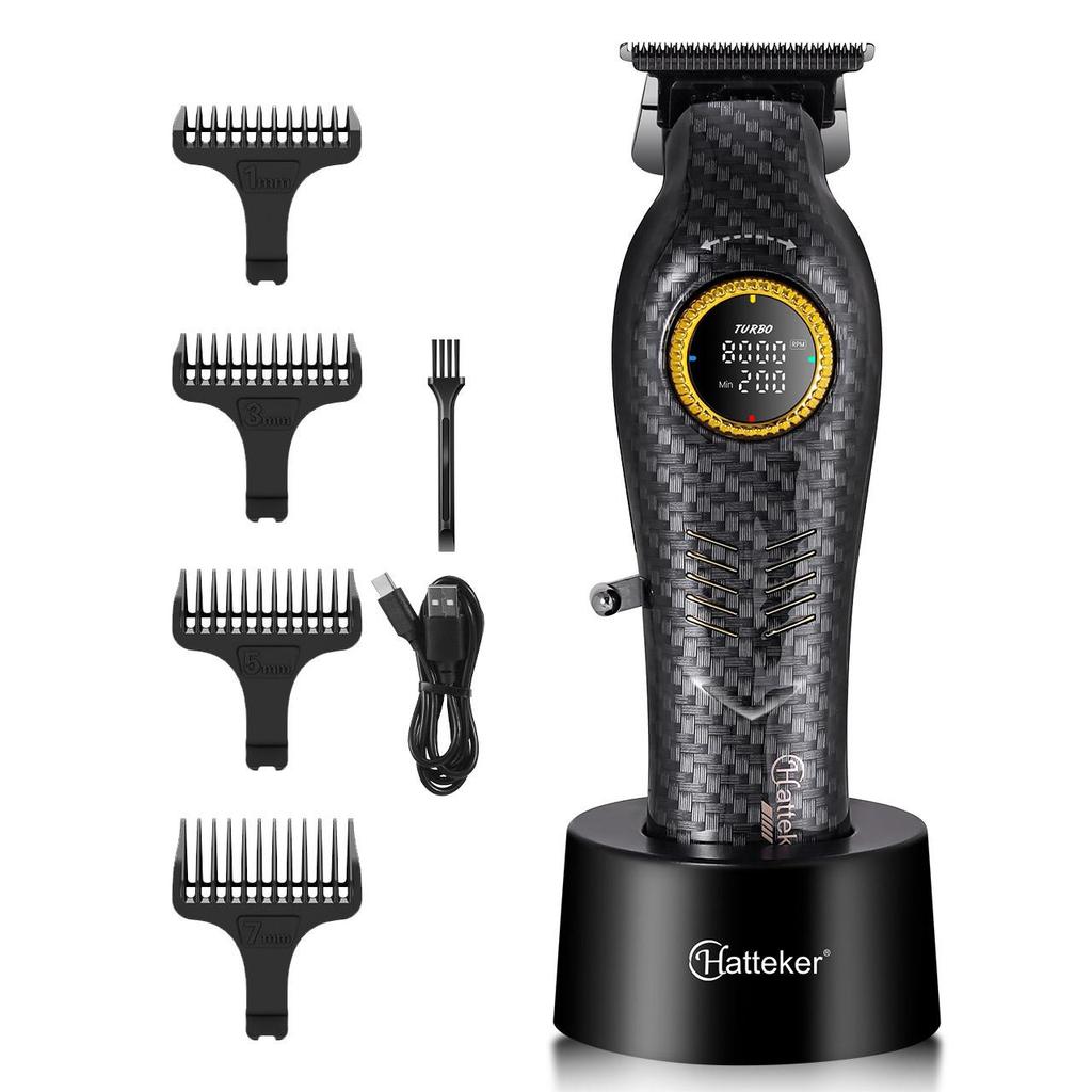 8000RPM Brushless Motor Professional Hair Clipper Base Charger LED Display Hair Trimmer Men's Hair Cutting Machine