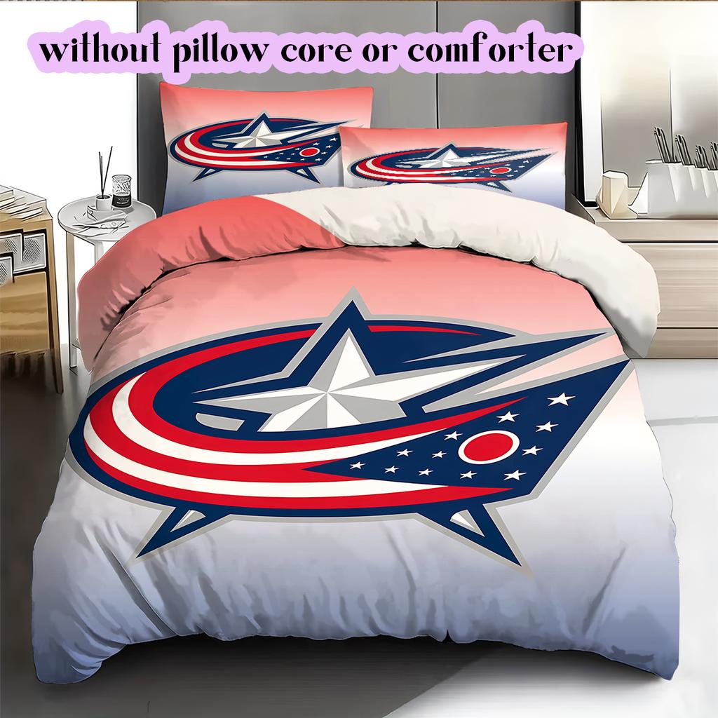 Set Copripiumino Trapuntato con Motivo Logo Hockey su Ghiaccio Federa Decorazione per la Casa Regalo di Compleanno (1* copripiumino + 2* federe, senza imbottitura)