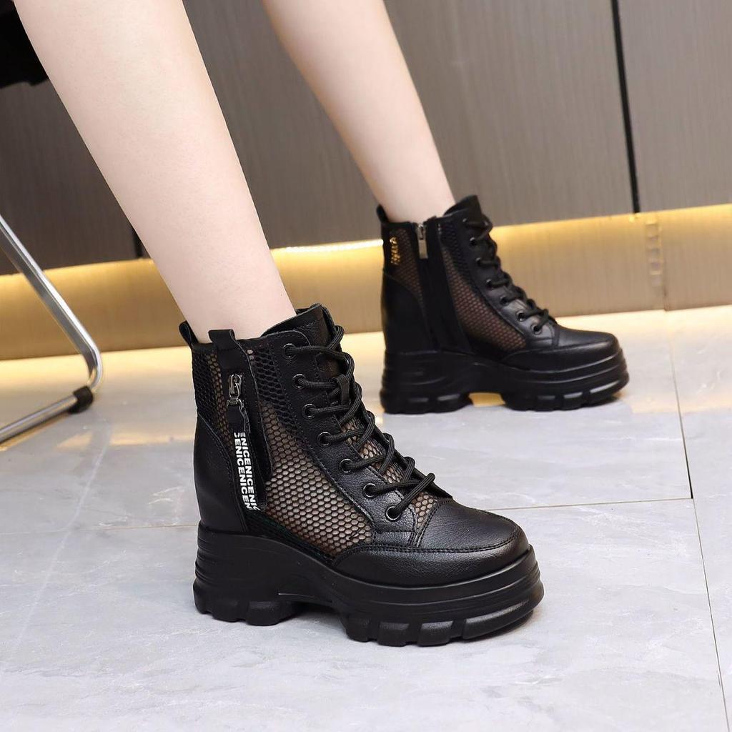 Thick-Soled Platform Hidden Heel Anime High Heels - Spring/Autumn Women's Shoes for Slim Feet; Martin Boots Style