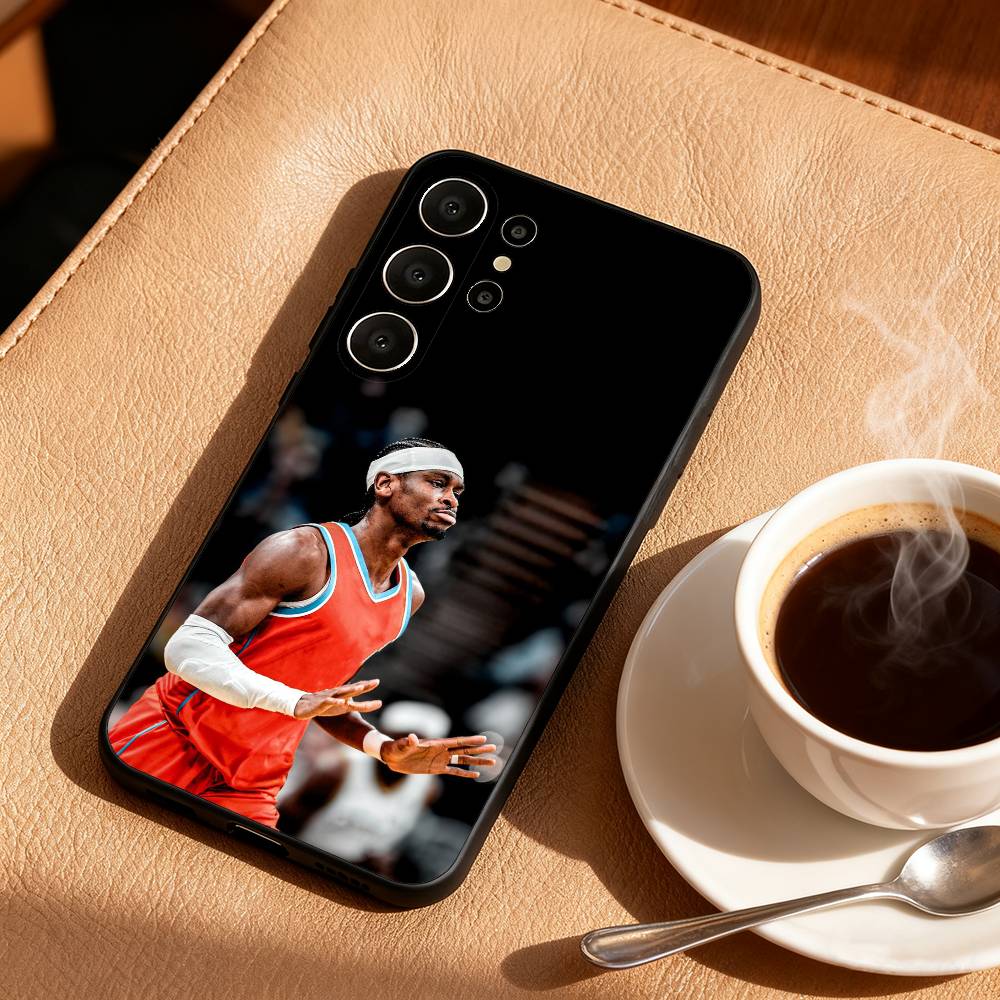S-Shai G-Gilgeous A-Alexander Phone Case For Samsung S26,S25,24,23,22,30,21,10,9,Ultra,Plus,Lite,Black Soft Case