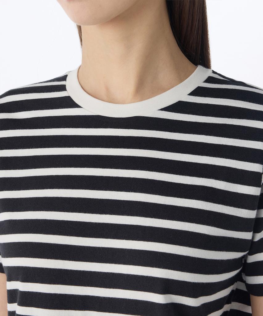 MUSINSA STANDARD WOMAN Women'S Breton Stripe Crew Neck T-Shirt [Black/Ivory]