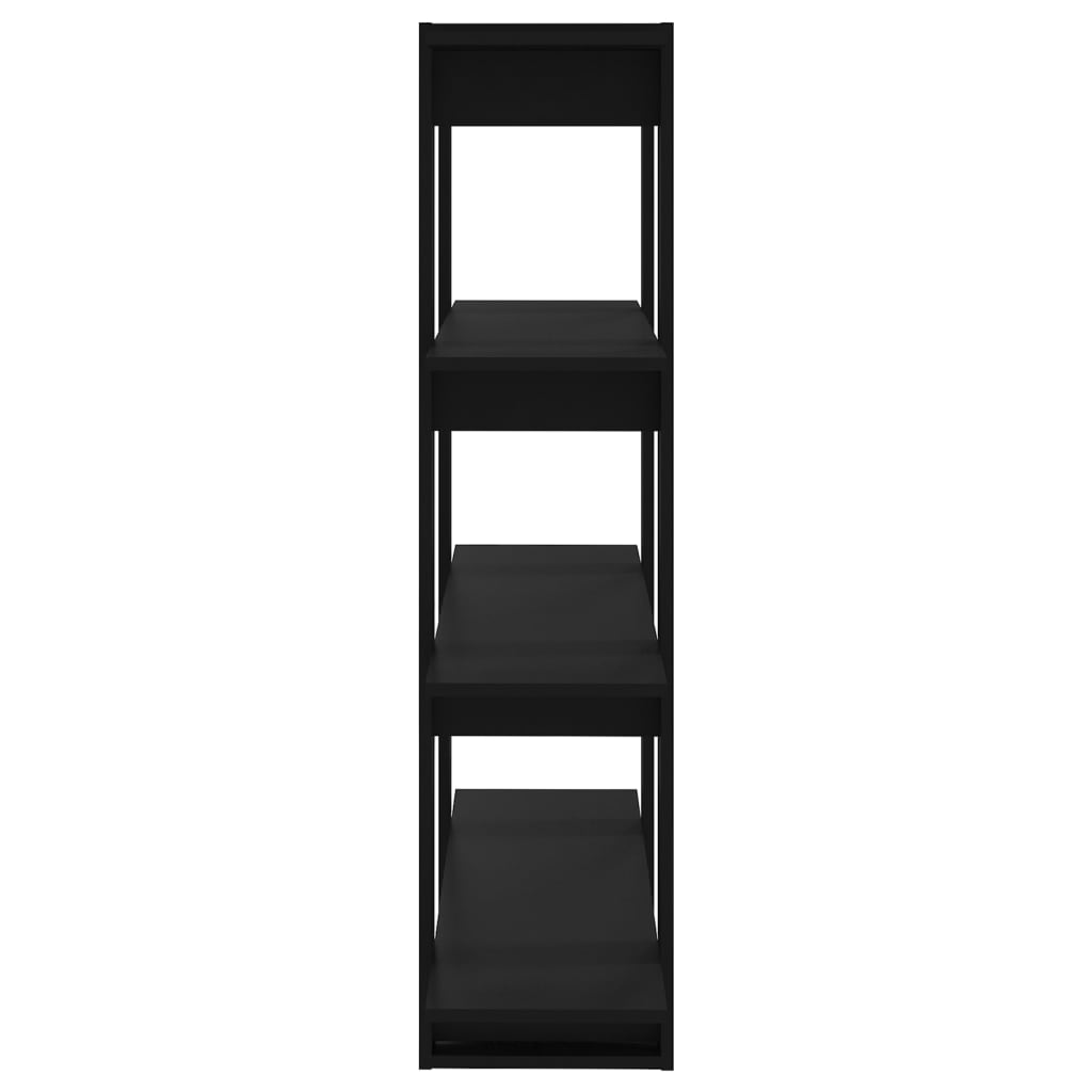 Bookshelf Room Divider Black 100x30x123.5 cm