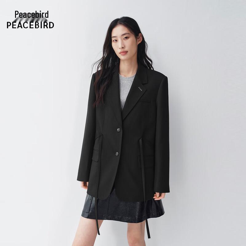 PEACEBIRD Women s Classic Notch Lapel Draping Blazer A1BAG1488 L