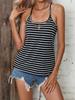 European and American Y2K Style Striped Backless Camisole Top