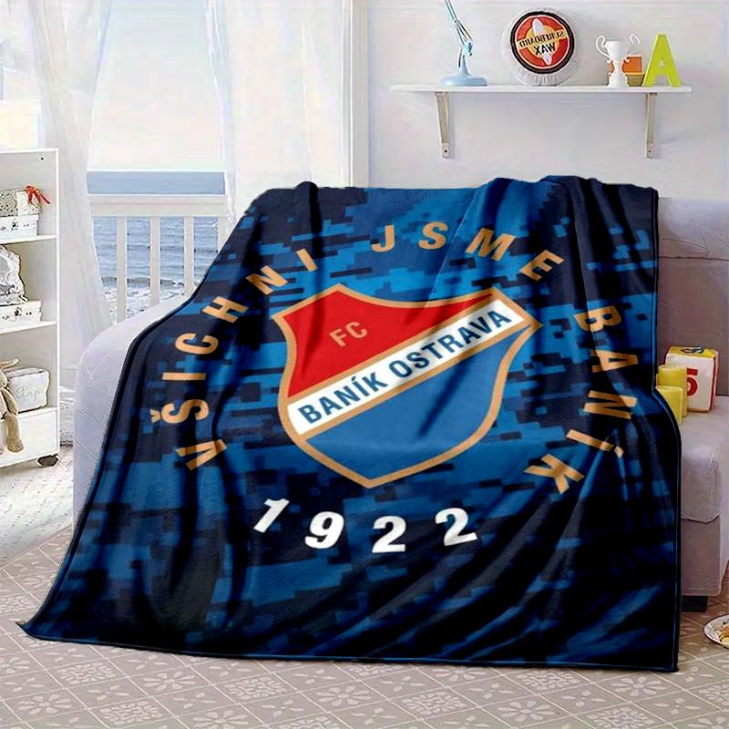 סמל Fc Banik Ostrava שמיכה ניידת/שמיכה רכה שמיכת מיטה מתאימה לנסיעות קמפינג חדרי מגורים משרדים ספות מתנות למעריצים