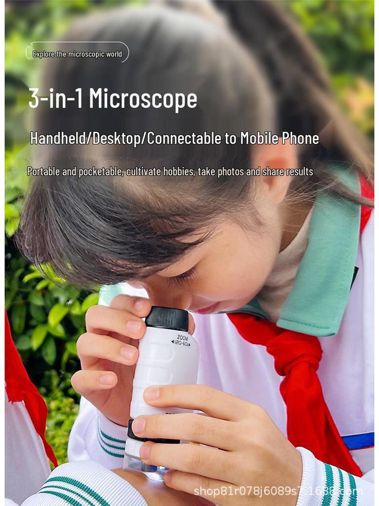 Portable HD Microscope for Kids - Educational Science Toy for Outdoor Experiments