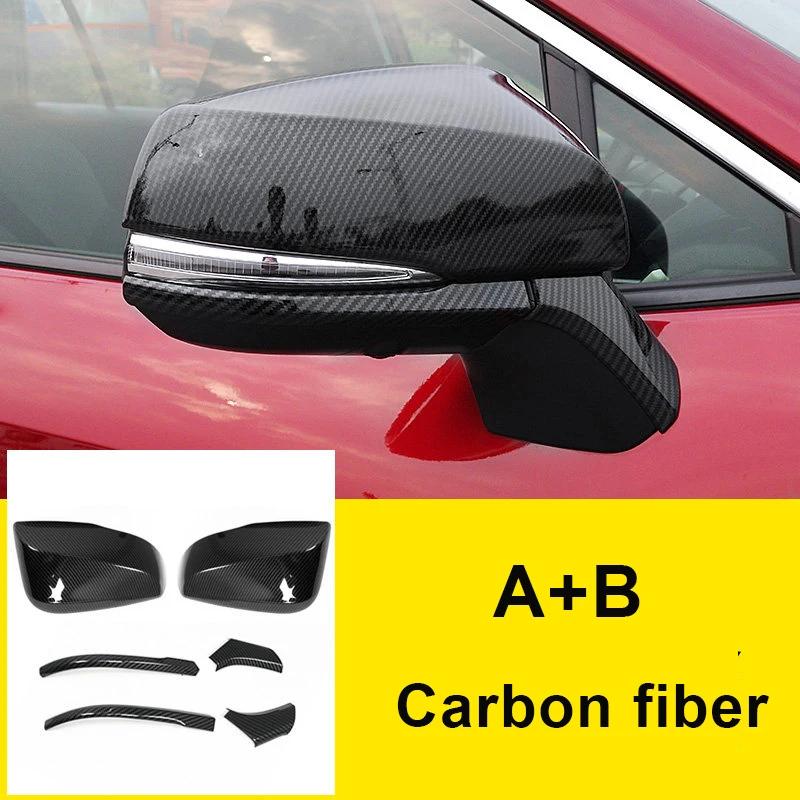 For Toyota RAV4 XA50      2024 ABS Carbon Car Rearview Mirror Side Cover Shell Trim Molding Accessories