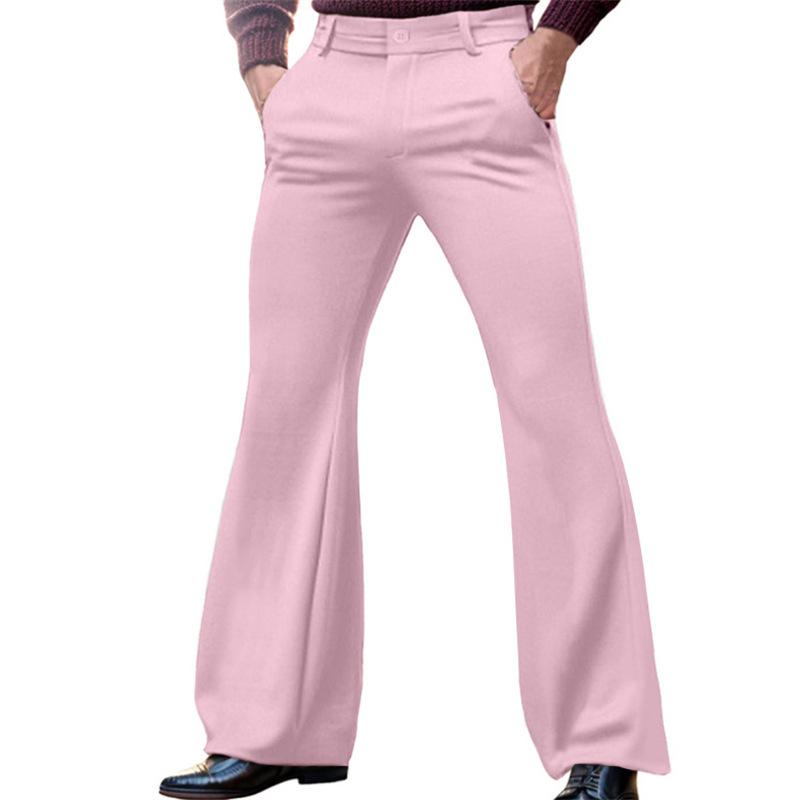 Men's Flared Pants In Multiple Colors - White, Black, Green, Purple, Red, Grey, Khaki, Brown