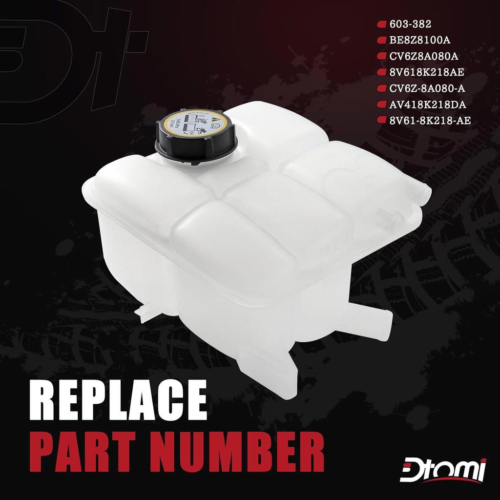 Engine Coolant Reservoir Radiator Tank, Expansion Tank With Cap, Compatible With Ford Vehicle C-Max 2013-2018, Escape 2013-2016, Focus 2012-2018,