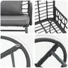 Garden Dining Set 3 pcs Black and Anthracite Poly Rattan