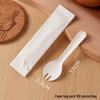 Eco-Friendly Disposable Cutlery Set: Fork, Knife, Cake Fork, Dessert Spoon, and Ice Cream Spoon.