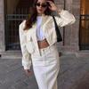 Women Fashion with Pockets Bomber Jacket Coats Vintage Long Sleeve Front Button Casual Female Outerwear Chic Tops