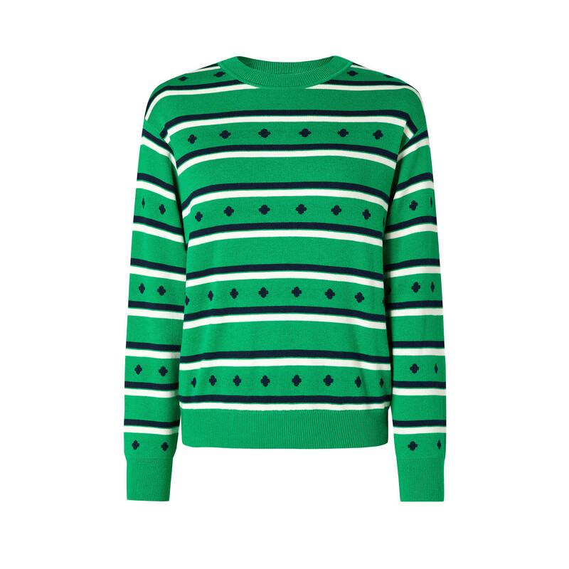 JUZUI Women's Clover Stripe Knit Sweater