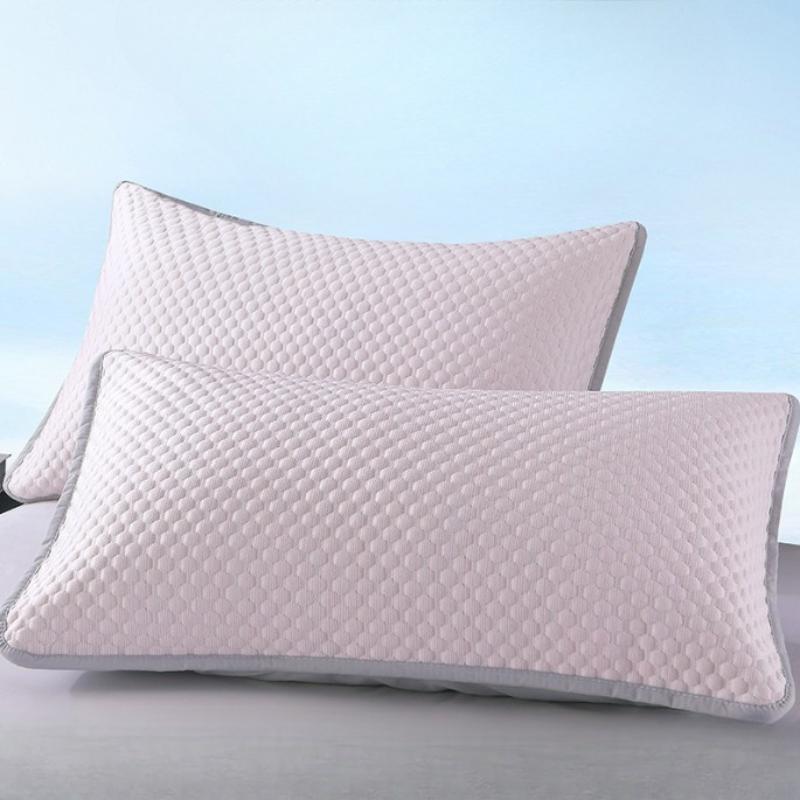 Summer Ice Silk Pillowcase Solid Color Breathable Ice Bean Fabric Cooling Bed Pillow Cover for Home Machine Washable Bedding