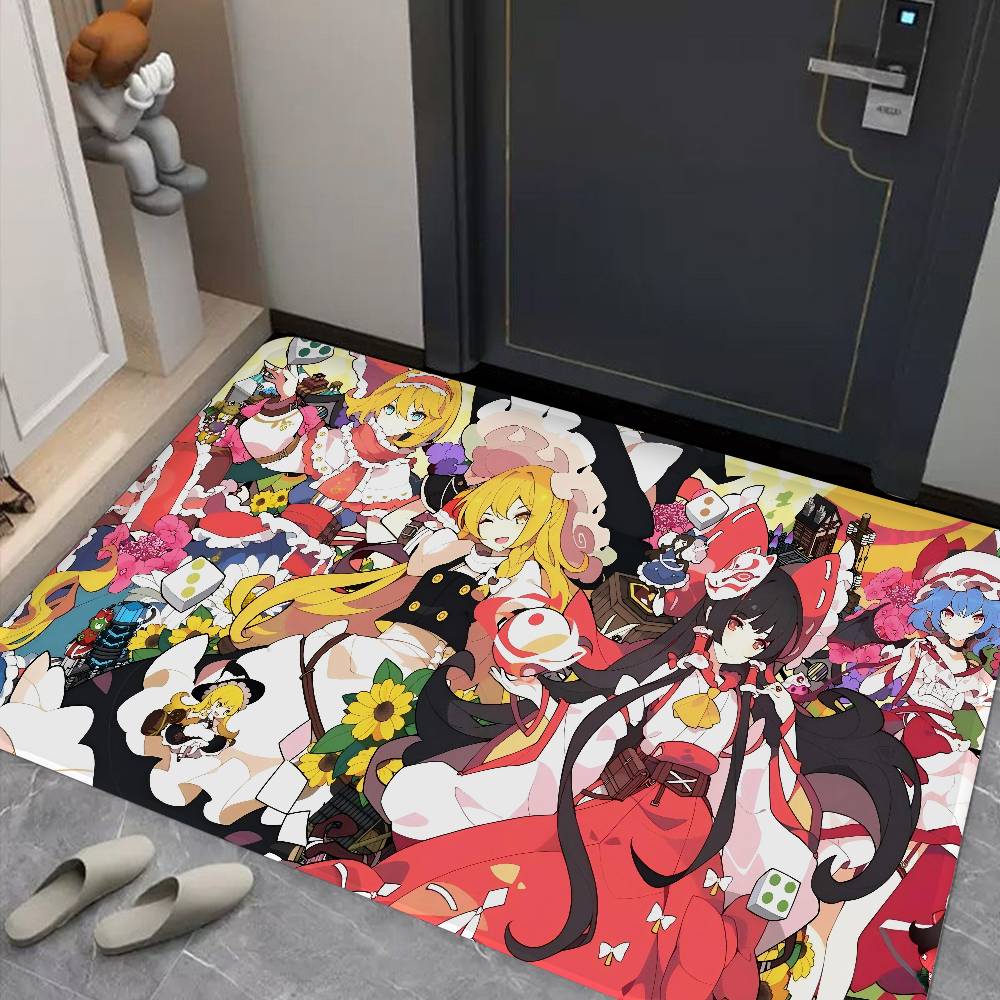 Classic T-Touhou P-Project Floor Mat INS Style Soft Bedroom Floor House Laundry Room Mat Anti-skid Household Carpets