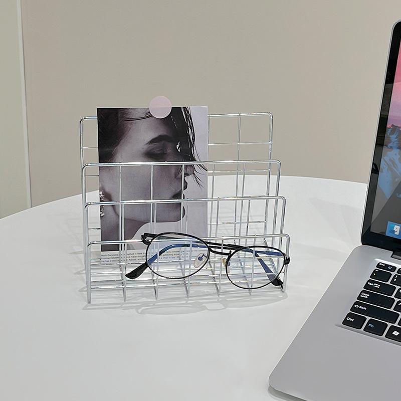 Ins Minimalist Iron Desktop Storage Rack Organizer Table Metal Organizing Rack Bookshelf Desk Multi-Functional Storage Rack