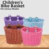 10 Colors Kids Bike Basket Rattan Wicker Retro Woven Bicycle Basket  Bicycle Accessories