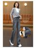 Retro Blue Rhinestone High-Waist Straight Leg Jeans for Women - Stylish, Versatile, Slimming Pants for Spring, Autumn, and Winter 2026