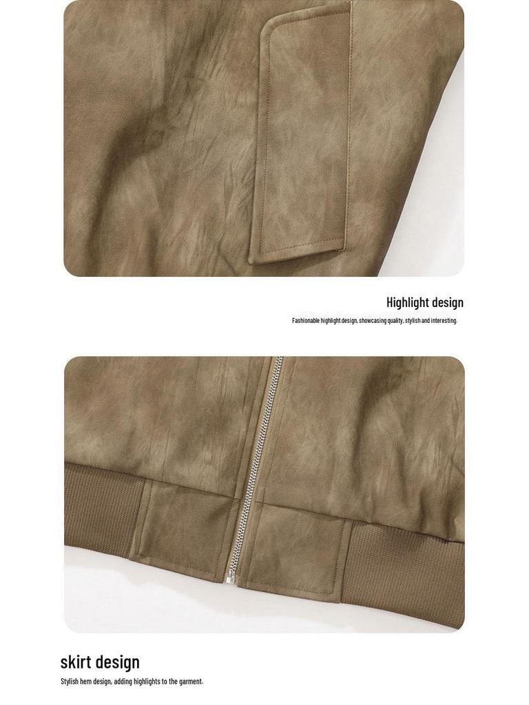 Men's Faux Two-Piece PU Leather Jacket: Windproof, Loose Fit, Youth Style for Autumn/Winter