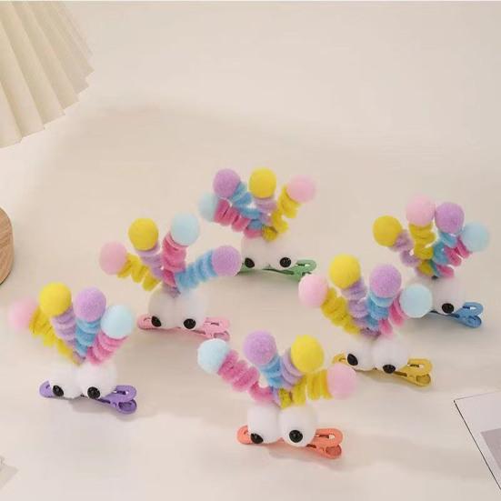 2/4Pcs Pins Hair Plush Big-Eyed Girl Hair Decoration Holiday Parties Hair