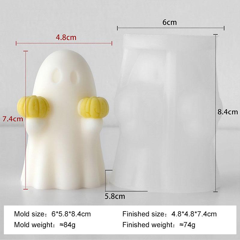DIY Halloween Cartoon Spook Silicone Mold Pumpkin Ghost Resin Plaster Casting Art Craft Mould Soap Aroma Candle Making Supplies