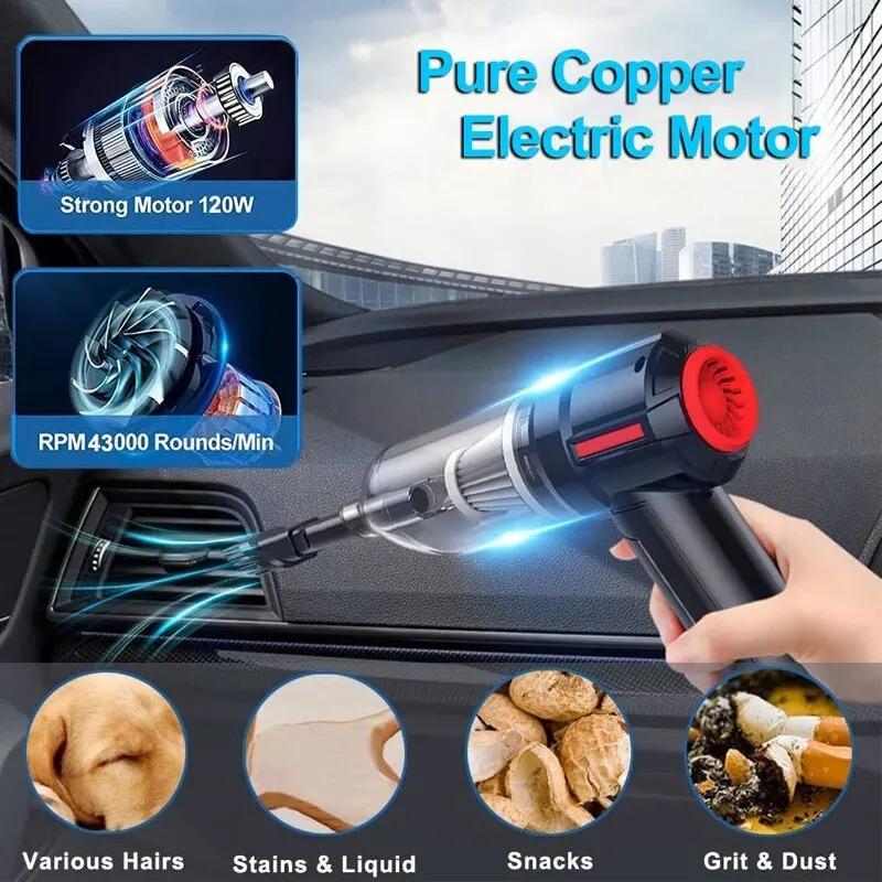 Professional Vacuum Cleaner & Air Blower 2in1 Cordless Mini Air Duster Electric Cleaner Tool for Computer Keyboard PC Piano Pet Laptop