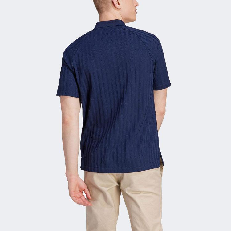 Adidas Originals SS23 Adicolor 70s Retro Series Three-Stripe Colorblock Logo Polo Shirt Men Tops Navy IP6975