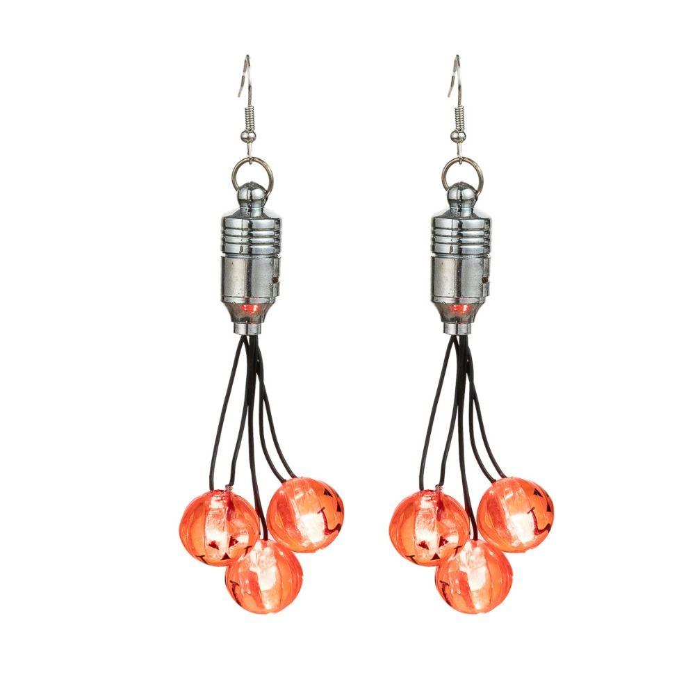 Pendientes de Clip Colgantes de Calabaza Eléctrica Pendientes de Gato Negro con LED Calavera Pendientes Colgantes Luminosos Regalo