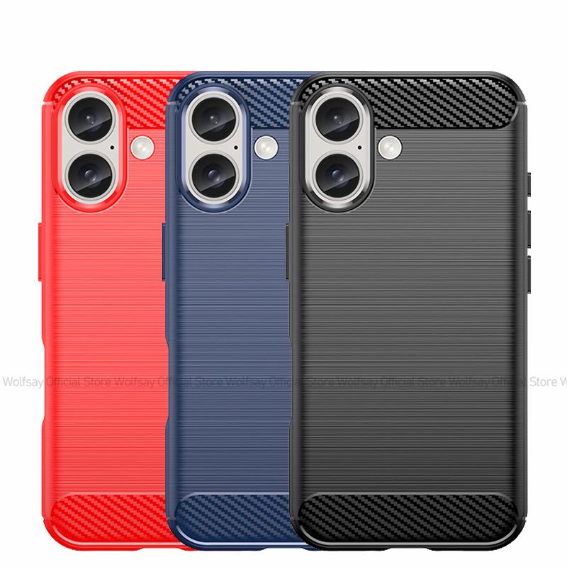 For iPhone 16 Case For Apple iPhone 16 Pro Max Cover Bumper Shockproof Silicone TPU Protective Phone Black Cover For iPhone 16