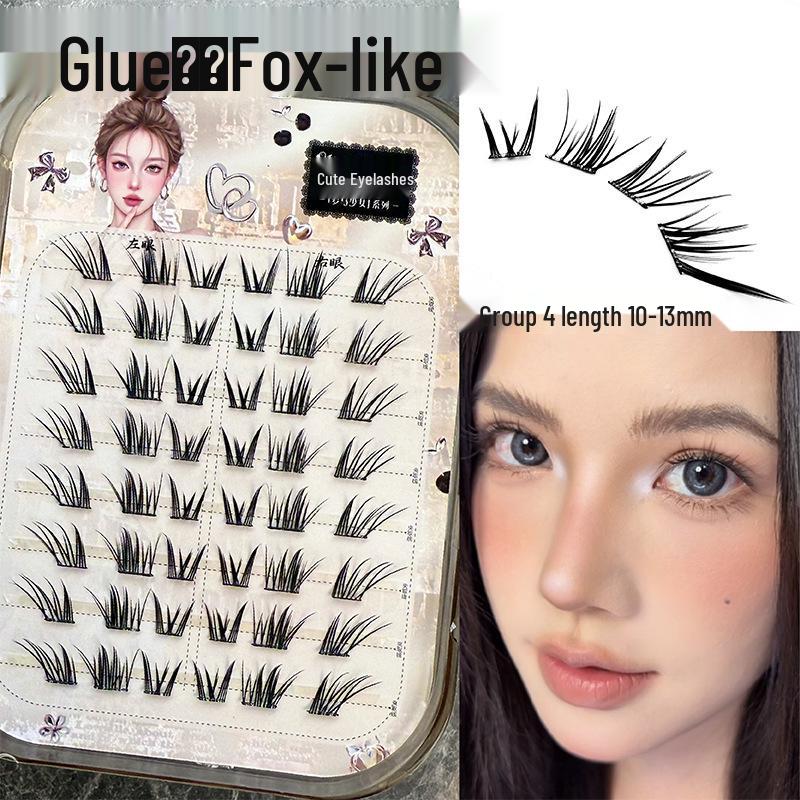 Adhesive-Free Qingqiu Tuoshan Fox Eyelashes: Thick, Natural Black-Brown Chinese Style