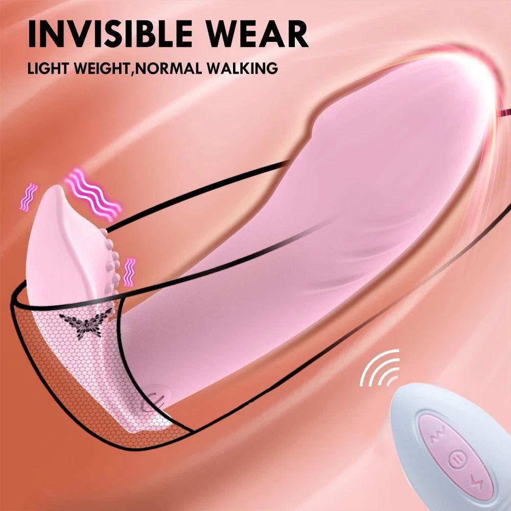 Trådløs fjernkontroll Dildo Vibrator Truser for Kvinner Klitstimulator Voksen Sex Maskinbutikk Kvinnelig Klitoris Onani Erotisk leketøy