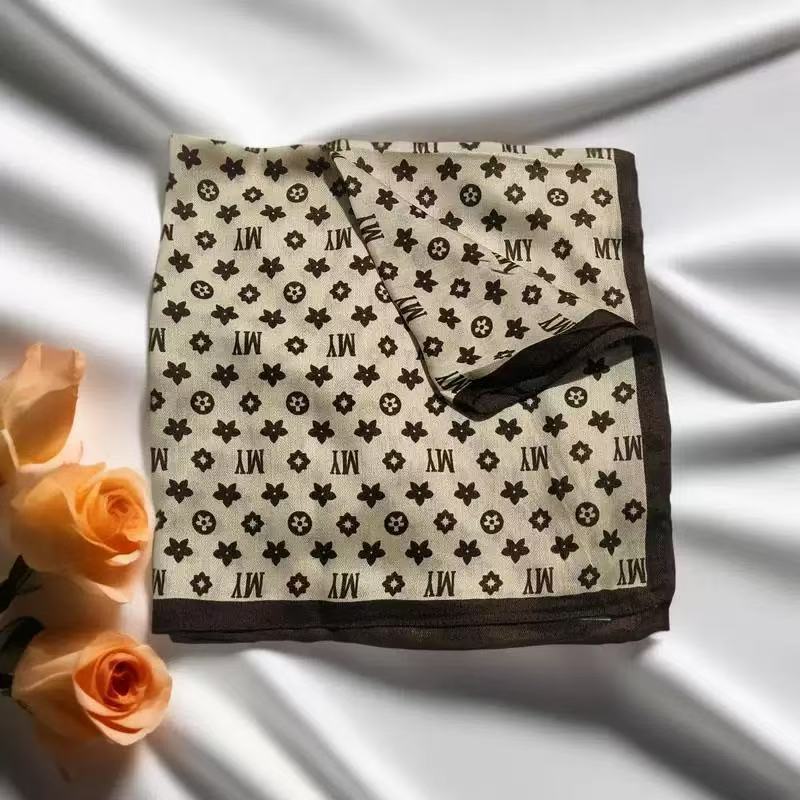 [Collection] Velvet Silk Scarves Women'S Versatile High-End Square Scarves Neck Scarves Spring And Autumn Retro