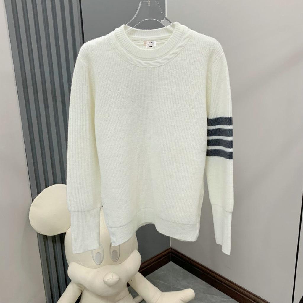 

THOM BRASSY 9302 Cable Knit Collar Pullover Sweater M