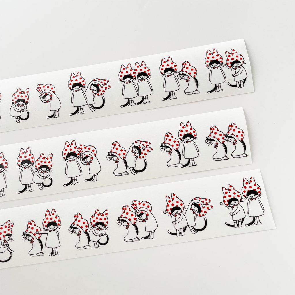 Complete Collection: Nekocha Washi Tape with Cute Witch Cat Doodles for Journaling & Collage