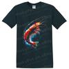 Shrimp T Shirt Cosmic Ocean Crustacean Neon Space Art Graphic Unisex Tee Gift