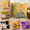 FUNNY Cartoon KKETNIPZ Cushion Cover Silky Short Plush Invisible Zipper Dustproof Sofa Pillow Case for Home Decor