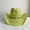 8 Colors Cowboy Straw Hat Hand-Woven Hollow Men'S And Women'S Summer Sun Hat Jazz Straw Hat Western Cowboy Hat Sombrero