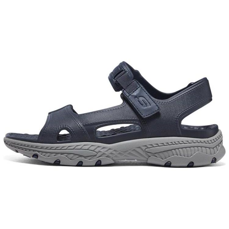 Skechers Creston Series Ultra Slip-Resistant Durable Beach Sandals Men sandals Navy-Blue Gray 243094-NVGY 41