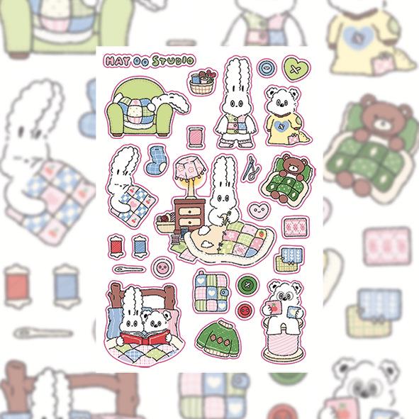 Korean Style Cute Rabbit Graffiti Guka Stickers for Creative DIY Journal Decoration