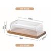 Creative Cheese Butter Plate Rectangular Wooden Tray Glass Cover Storage Box Cake Dessert Bread Dim Sum Plate Table Tableware