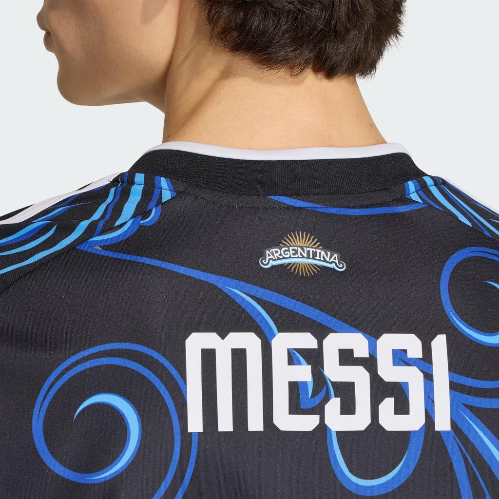 adidas Argentyna 26 Koszulka Wyjazdowa Messi Czarny/Błękitny Przejrzysty/Niebieski Wybuch Męskie Koszulki Czarny Błękitny Przejrzysty Niebieski Wybuch KH3940