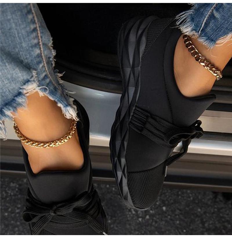 

Модные осенние кроссовки женские повседневные дышащие спортивные туфли на шнуровке женские белые кроссовки для ходьбы на открытом воздухе кроссовки для бега новые 43 чёрный