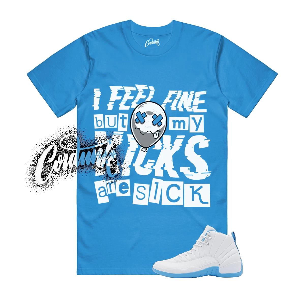 12 Melo White University Blue Emoji T Shirt Match Match SICK S
