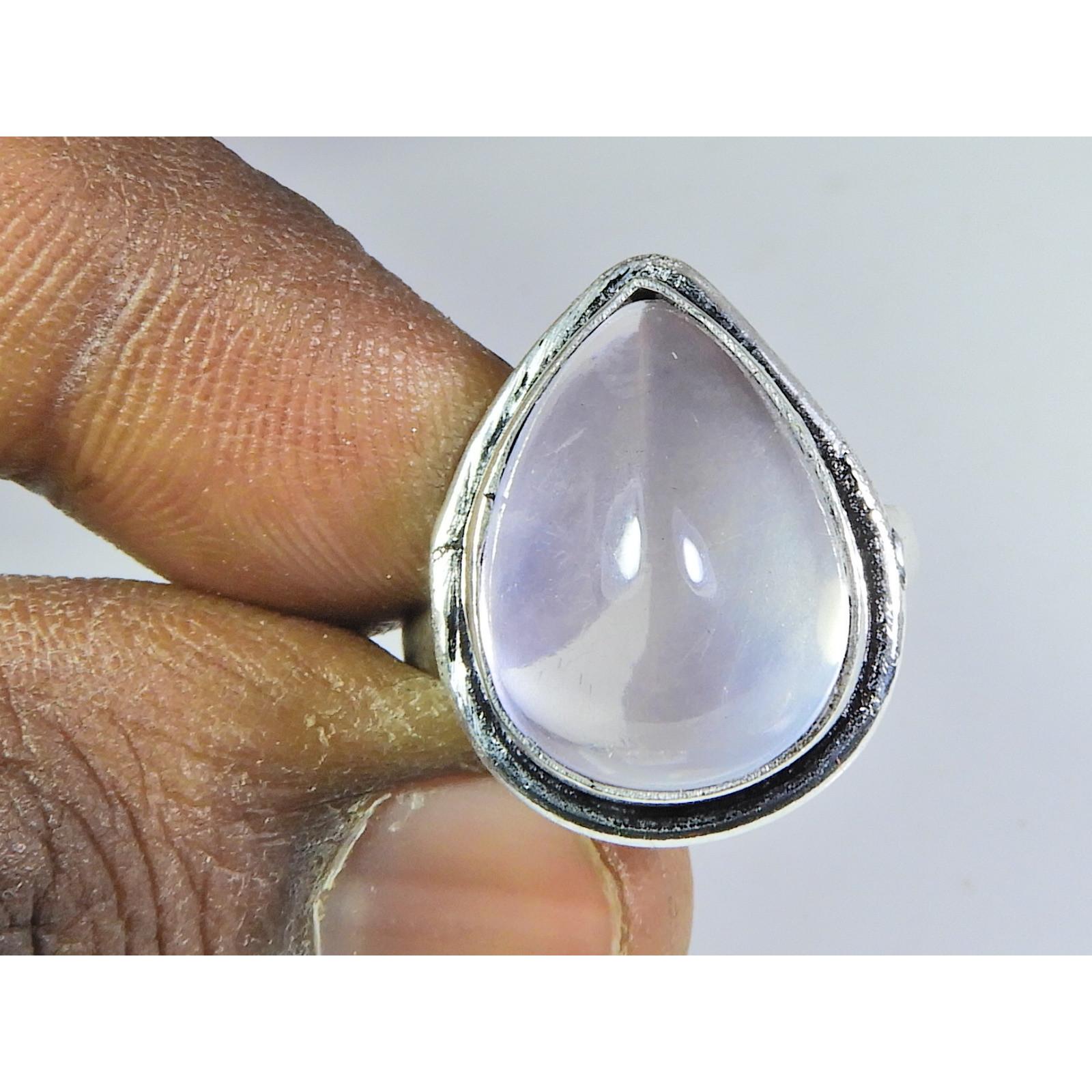 

Natural Rose Quartz 925 Solid Sterling Silver Ring Size US-8 PG-266