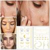 2Pcs Waterproof Shiny Metallic Gold Glitter Tattoo Sticker Temporary Body Art
