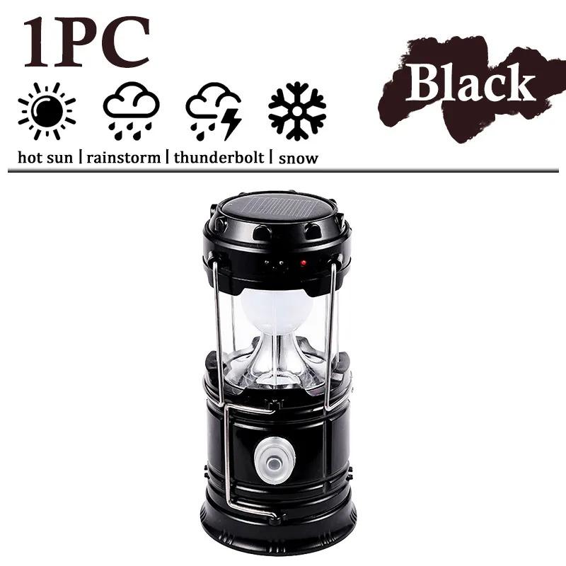 Solar LED Portable Lantern Telescopic Torch Lamp Multi-function Outdoor Camping Emergency Tent Lamp Outdoor Lighting