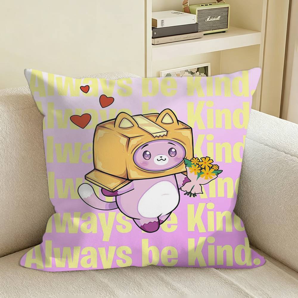 Cute Fox and BOX LLankyBox Square Sofa Pillow Cover Solid Color Living Room Home Decor Cushion Case