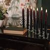4 Pack Tall Bleeding Candles Horrible Candle Set Home Decoration Spooky Blood Drip Funny Black Tapered Candlesticks Party 2 Colors